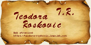 Teodora Rošković vizit kartica